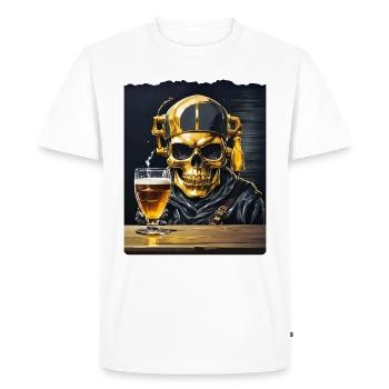 Crâne de bière 0.6 - T-shirt Premium bio Homme - blanc - Devant - Nico (187cm)