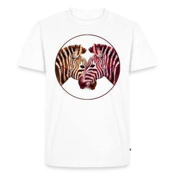 Zebra Liefhebbende Kunst - Mannen Premium Bio T-shirt - wit - Voor - Nico (187cm)