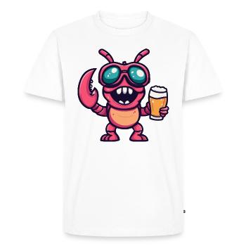 Lobster Crab Après Ski Beer Comic - Men's Premium Organic T-Shirt - white - Front - Nico (187cm)