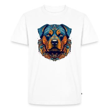 Animal Chien Mandala - T-shirt Premium bio Homme - blanc - Devant - Nico (187cm)