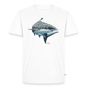 Grand requin blanc / requin - T-shirt Premium bio Homme - blanc - Devant - Nico (187cm)