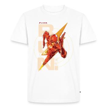 The Flash Écriture RUN. - T-shirt Premium bio Homme - blanc - Devant - Nico (187cm)