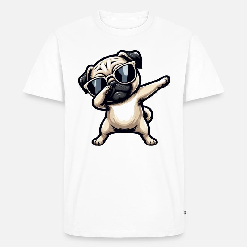 Hund Mops Cool Dab Dabbing - Männer Premium Bio T-Shirt - undefined