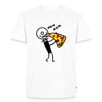 Pizza coupe mange de la pizza - T-shirt Premium bio Homme - blanc - Devant - Nico (187cm)
