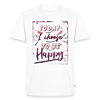 Today I choose to be Happy - T-shirt Premium bio Homme - blanc - Devant - Nico (187cm)