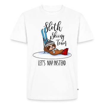 Sloth Skiing Team - Sloth T-shirt for ski holiday - Men's Premium Organic T-Shirt - white - Front - Nico (187cm)
