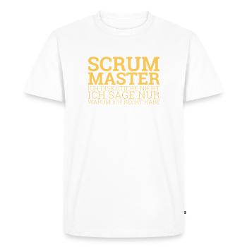 "Scrum Master Discuss | " Scrum Master"" - Men's Premium Organic T-Shirt - white - Front - Nico (187cm)