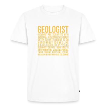 "Geologist Definition | Geology" - Men's Premium Organic T-Shirt - white - Front - Nico (187cm)