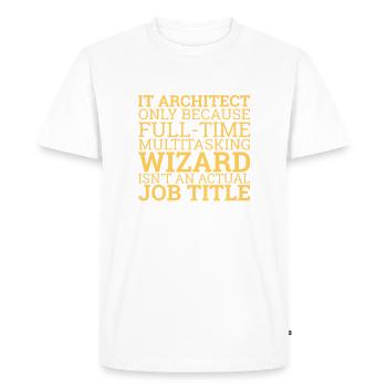 « It-Architect Wizard | Architecture informatique » - T-shirt Premium bio Homme - blanc - Devant - Nico (187cm)