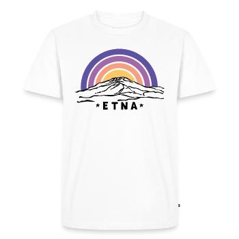 Etna Mongibello Etna Montagne Sicile Volcan Souvenir - T-shirt Premium bio Homme - blanc - Devant - Nico (187cm)