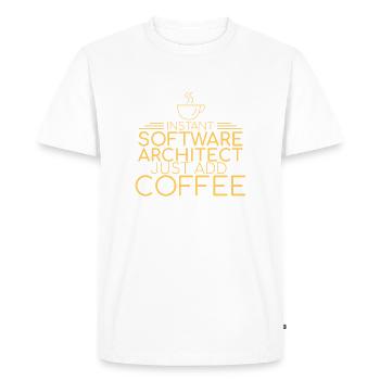 "Software Architect Coffee | Software Architecture" - Men's Premium Organic T-Shirt - white - Front - Nico (187cm)