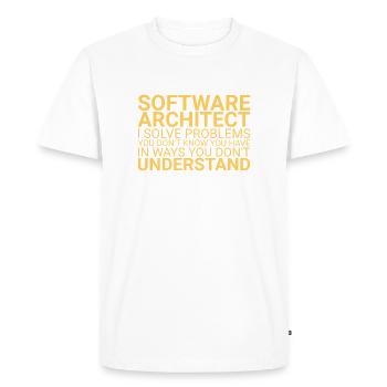 "Software Architect Problem | Software Architecture" - Men's Premium Organic T-Shirt - white - Front - Nico (187cm)