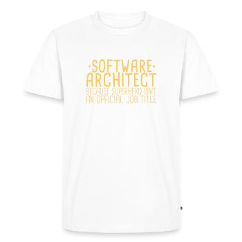 Software Architect Superhero | Software Architecture - Men's Premium Organic T-Shirt - white - Front - Nico (187cm)