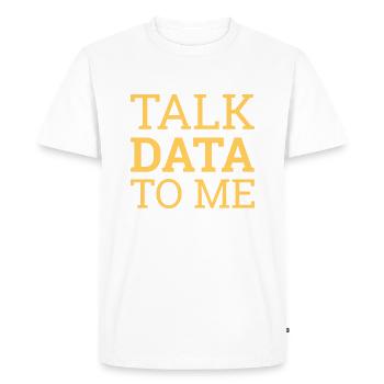 "Talk Data Data Science | Data Science" - Men's Premium Organic T-Shirt - white - Front - Nico (187cm)