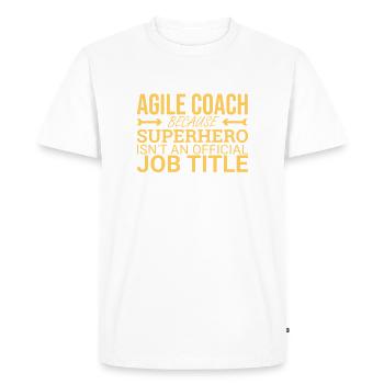"Agile Coach Superhero | Agile" - Men's Premium Organic T-Shirt - white - Front - Nico (187cm)