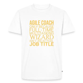 "Agile Coach Wizard | Agile" - Men's Premium Organic T-Shirt - white - Front - Nico (187cm)