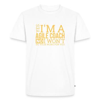 "Agile Coach Work | Agile" - Men's Premium Organic T-Shirt - white - Front - Nico (187cm)