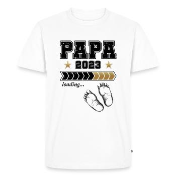 Futur papa 2023 - T-shirt Premium bio Homme - blanc - Devant - Nico (187cm)