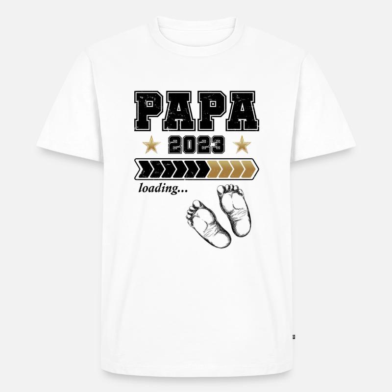 Werdender Papa 2023 - Männer Premium Bio T-Shirt - Weiß