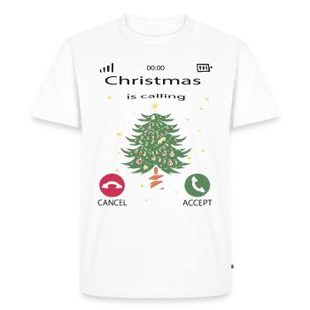 Noël approche. Noël approche. Arbre - T-shirt Premium bio Homme - blanc - Devant - Nico (187cm)