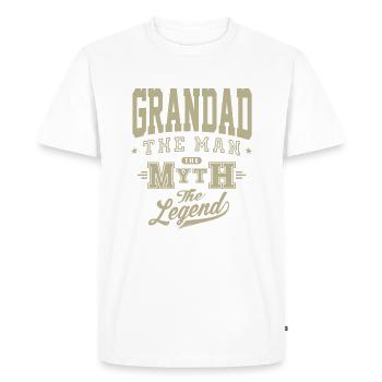 Grandad The Legend - Men's Premium Organic T-Shirt - white - Front - Nico (187cm)