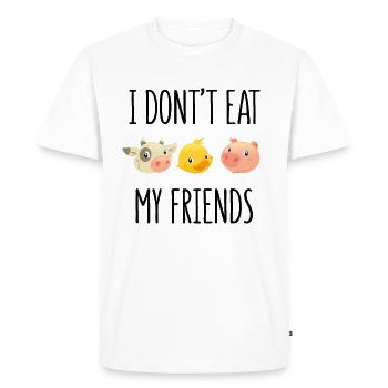 Vegan Designs - Je ne mange pas mes amis - T-shirt Premium bio Homme - blanc - Devant - Nico (187cm)