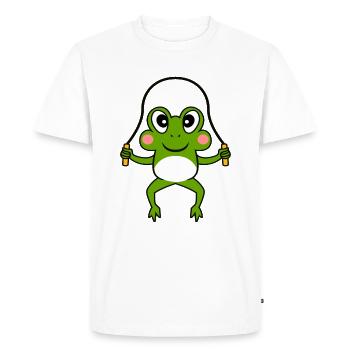FUNNY FROG TOOK ROPE RINGS LE CADEAU DE LURCH - T-shirt Premium bio Homme - blanc - Devant - Nico (187cm)