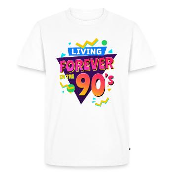 COLORFUL 90'S OUTFIT RETRO OLDSCHOOL GIFT - Men's Premium Organic T-Shirt - white - Front - Nico (187cm)