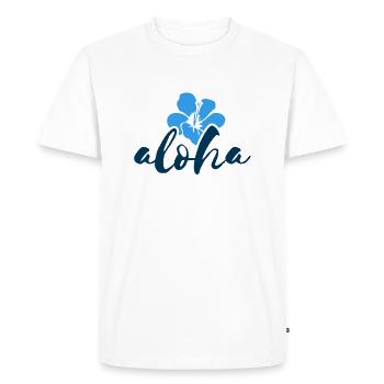 Aloha hibiscus Hawaii - Men's Premium Organic T-Shirt - white - Front - Nico (187cm)