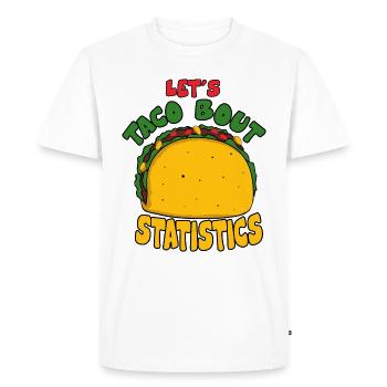 Statistiques taco boutiques - T-shirt Premium bio Homme - blanc - Devant - Nico (187cm)