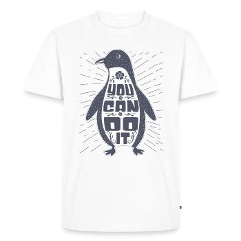 Pingouin Motivant - T-shirt Premium bio Homme - blanc - Devant - Nico (187cm)