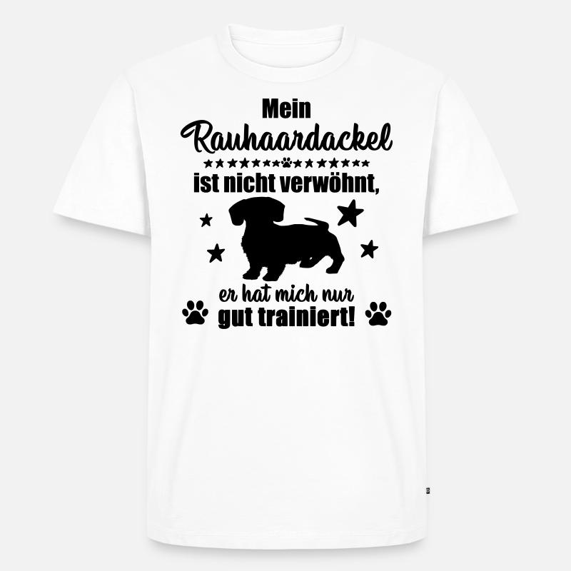 Rauhhaardackel - witziges Statement! - Männer Premium Bio T-Shirt - Weiß