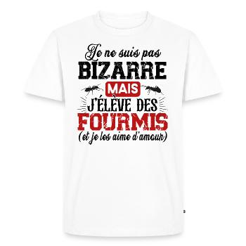 Fourmi Fourmis Fourmiculture Insecte Cadeau Humour - T-shirt Premium bio Homme - blanc - Devant - Nico (187cm)