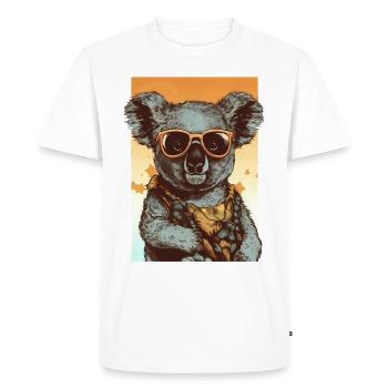 Koala cool avec lunettes de soleil et chemise hawaïenne - T-shirt Premium bio Homme - blanc - Devant - Nico (187cm)
