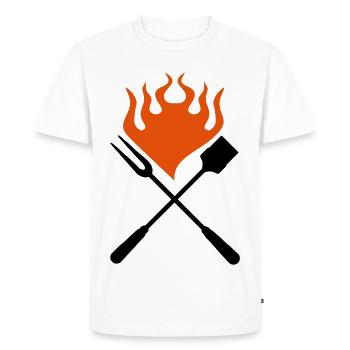 barbecue cutlery - Men's Premium Organic T-Shirt - white - Front - Nico (187cm)