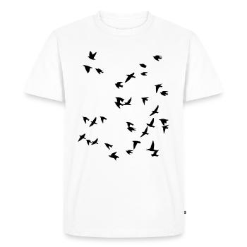 Bird flock flies - Men's Premium Organic T-Shirt - white - Front - Nico (187cm)
