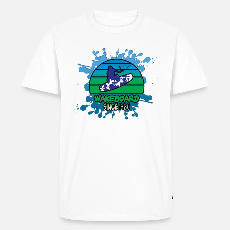 Wakeboard, Splash - Männer Premium Bio T-Shirt - Weiß