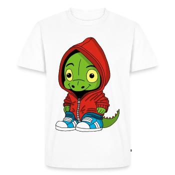 Petit dinosaure - T-shirt Premium bio Homme - blanc - Devant - Nico (187cm)