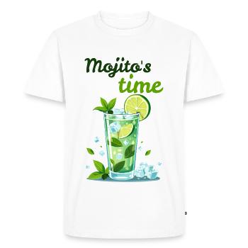 Mojito Cocktail by Helfspawn - Men's Premium Organic T-Shirt - white - Front - Nico (187cm)