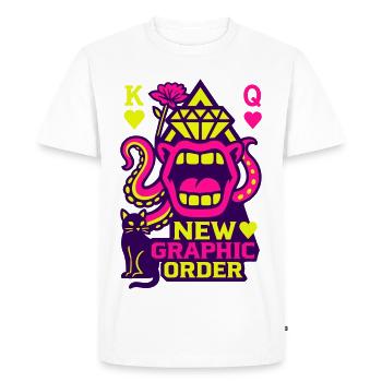 Nouvelle carte Glitch Ordre Graphique : Roi et Reine - T-shirt Premium bio Homme - blanc - Devant - Nico (187cm)