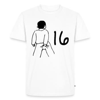 16e anniversaire - 16 ans - T-shirt Premium bio Homme - blanc - Devant - Nico (187cm)