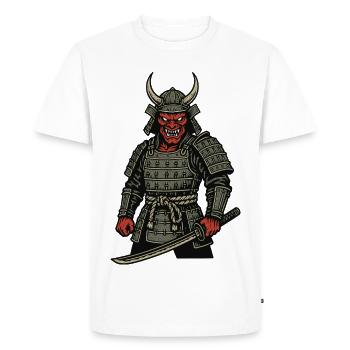 Oni Samurai - Guerrier Démoniaque - T-shirt Premium bio Homme - blanc - Devant - Nico (187cm)
