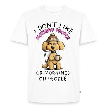 Grumpy Poodle Morning People Funny Dog - T-shirt Premium bio Homme - blanc - Devant - Nico (187cm)