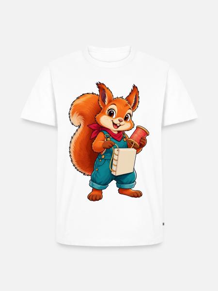 Eichhörnchen Handarbeitsheld Overalls - Männer Premium Bio T-Shirt - Weiß