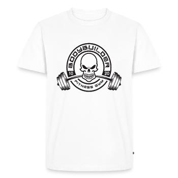 bodybuilder - T-shirt Premium bio Homme - blanc - Devant - Nico (187cm)