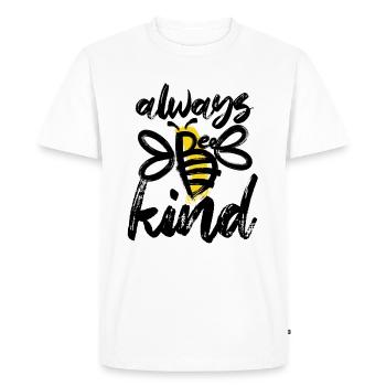 Always Be Nice - Bee - Abstract - Graphic Art - Men's Premium Organic T-Shirt - white - Front - Nico (187cm)