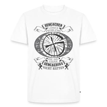 Geocaching - T-shirt Premium bio Homme - blanc - Devant - Nico (187cm)