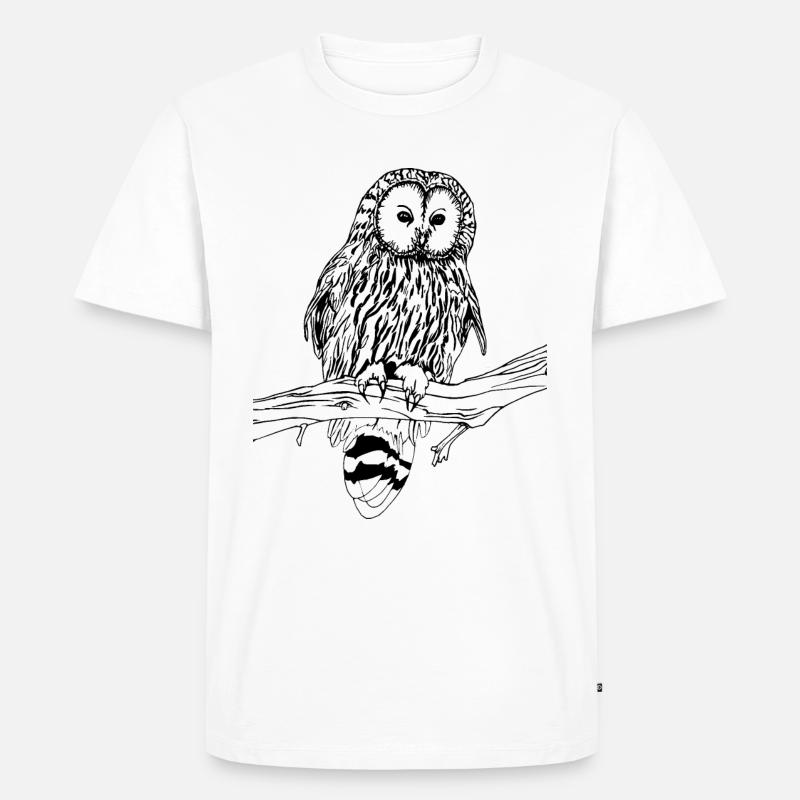 Eule - Männer Premium Bio T-Shirt - Weiß
