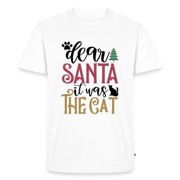 Dear Santa It Was The Cat - Men's Premium Organic T-Shirt - white - Front - Nico (187cm)