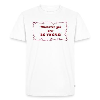 Soyez là ! - T-shirt Premium bio Homme - blanc - Devant - Nico (187cm)